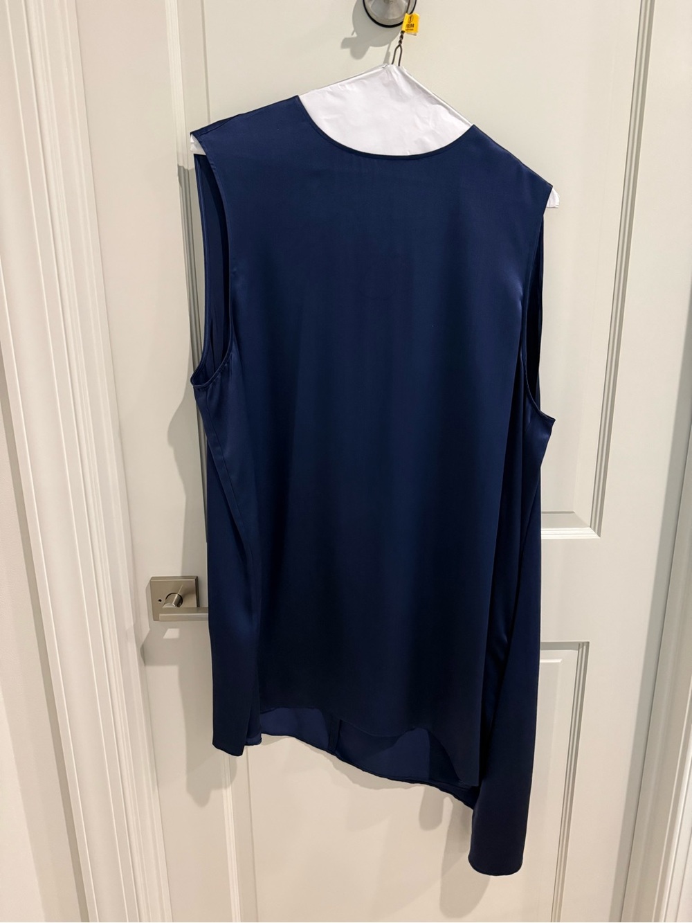Careste navy asymmetrical size 16 silk dress.